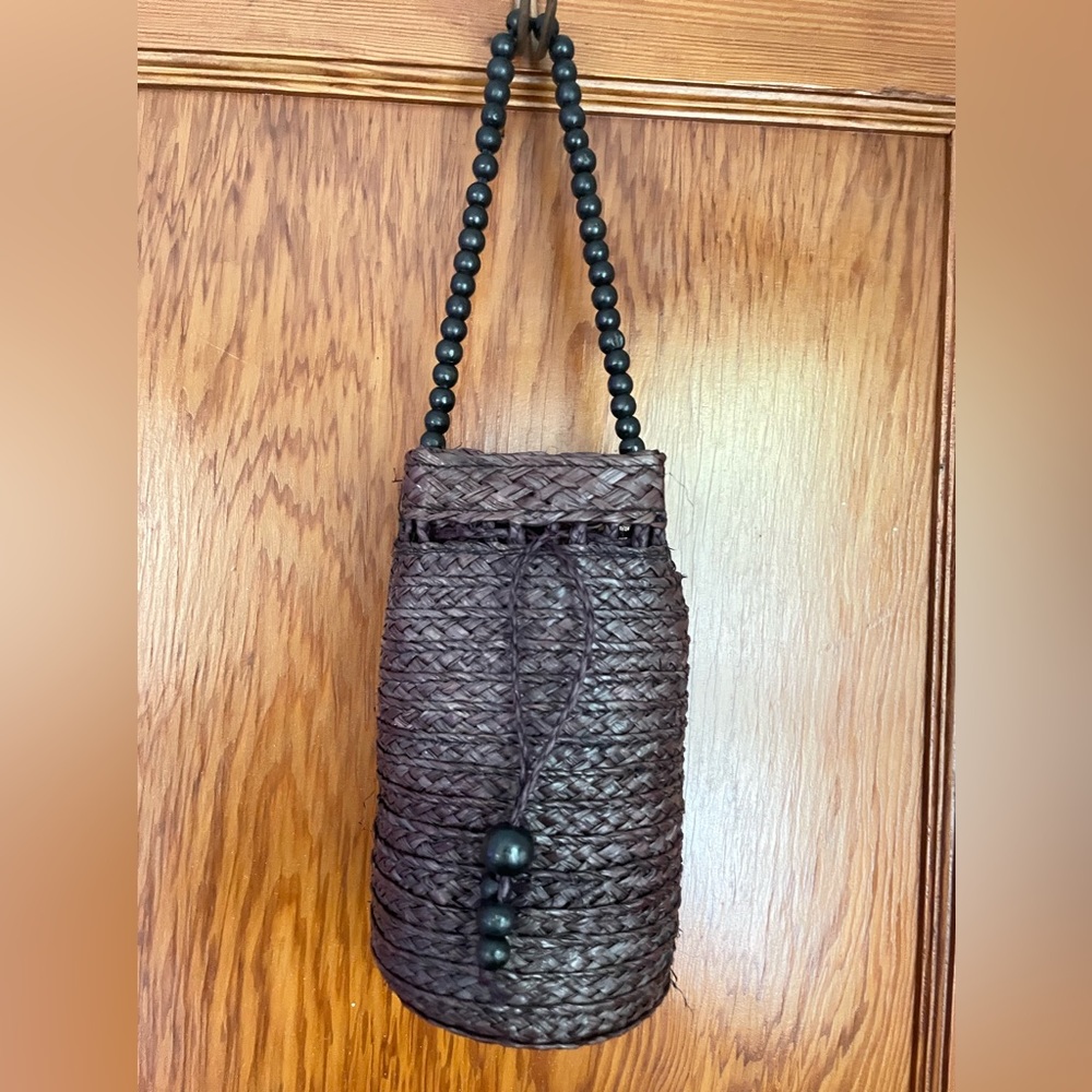 Straw & Bead Mini Purse